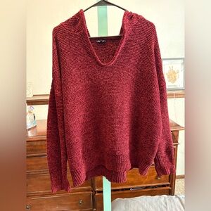 Chenille Splendid Aurora Hoodie V-Neck Sweater
